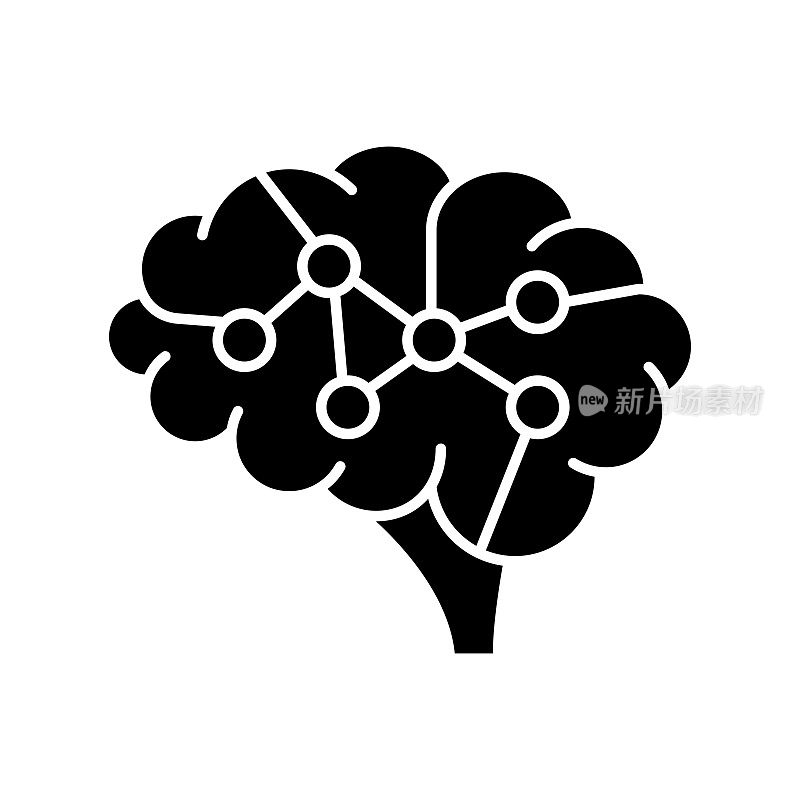 深度学习图标固体风格。矢量图标设计元素的网页，移动应用程序，UI, UX设计